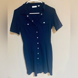 Women New York & Company Shirt Dress Cotton Button Down
